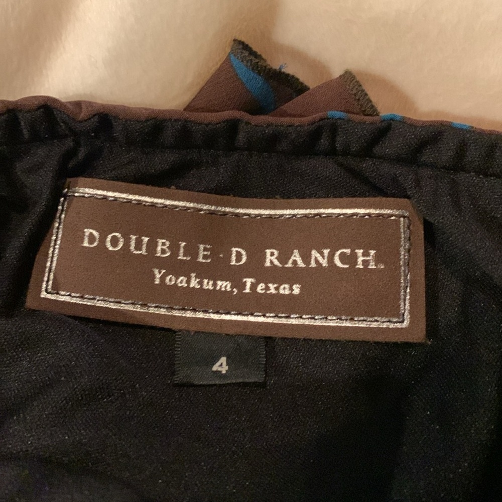 Double D Ranchwear midlength skirt w/ fun, double ruffle hemline. Sz 4 Like new. - Picture 4 of 4